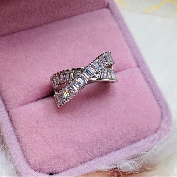 ❌ SOLD ❌  14k white gold ring 3 CT diamond band - Picture 9 of 11